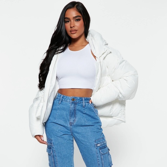 White Puffer Jacket - Picture 3 of 5